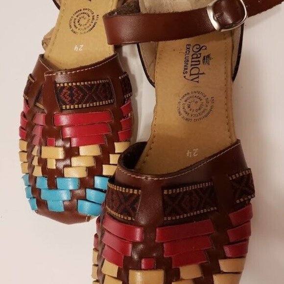 Sandy Exclusivas Women's Mexico Size 24 USA Size 7 Multicolor Sandals Colorful - Picture 2 of 7